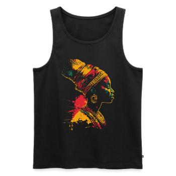 Colorful Heritage Black History Month Profile - Men's Premium Organic Tank Top - black - Front - Michal (187cm)