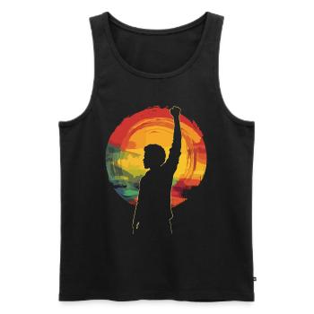 Empowerment Heritage Black History Month Art - Men's Premium Organic Tank Top - black - Front - Michal (187cm)