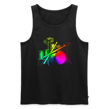 Schlagzeug Drums Drumstick Drummer Musik Band Rock - Männer Premium Bio Tank Top - Schwarz - Vorne - Michal (187cm)