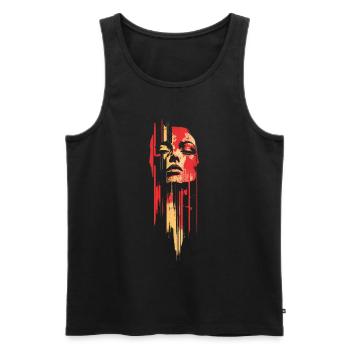 Patrimoine abstrait Mois de l’histoire des Noirs Art - Débardeur bio Premium Homme - noir - Devant - Michal (187cm)