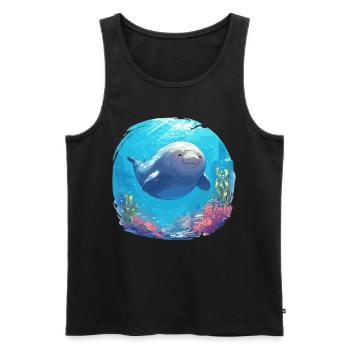 Manatee Dugongs Dugong - Men's Premium Organic Tank Top - black - Front - AI Model Male 178 light (178cm)
