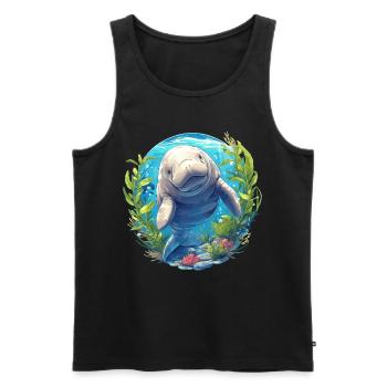 Manatee Dugongs Dugong - Men's Premium Organic Tank Top - black - Front - AI Model Male 178 light (178cm)