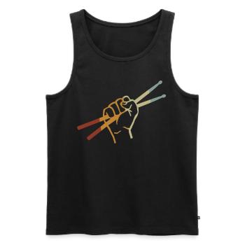 Drums Drumstick Drums Drummer Music Band Rock - Men's Premium Organic Tank Top - black - Front - Michal (187cm)