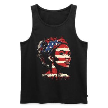 Black History Month Heritage Afro American - Men's Premium Organic Tank Top - black - Front - Michal (187cm)