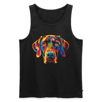 Vizsla Dog Popart - Men's Premium Organic Tank Top - black - Front - Michal (187cm)