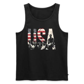 Afro American History USA Heritage Art - Men's Premium Organic Tank Top - black - Front - AI Model Male 178 light (178cm)