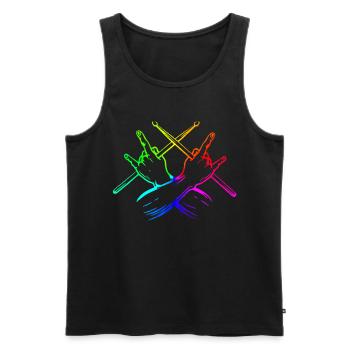 Drums Drums Drumstick Drummer Music Band Rock - Men's Premium Organic Tank Top - black - Front - Michal (187cm)