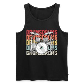 Drums Drumstick Drums Drummer Music Band Rock - Men's Premium Organic Tank Top - black - Front - Michal (187cm)