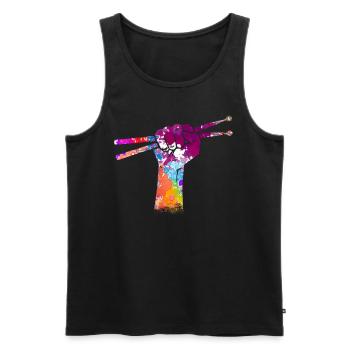 Drums Drumstick Schlagzeug Drummer Musik Band Rock - Männer Premium Bio Tank Top - Schwarz - Vorne - AI Model Male 178 light (178cm)