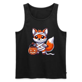 Fox Halloween Mummy Kids Women Men Fox - Men's Premium Organic Tank Top - black - Front - AI Model Male 178 light (178cm)