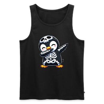 Penguin Halloween Skeleton Kids Women Men - Men's Premium Organic Tank Top - black - Front - AI Model Male 178 light (178cm)