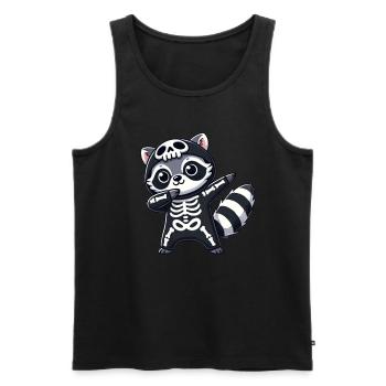 raton laveur Halloween squelette enfants femmes hommes - Débardeur bio Premium Homme - noir - Devant - Michal (187cm)