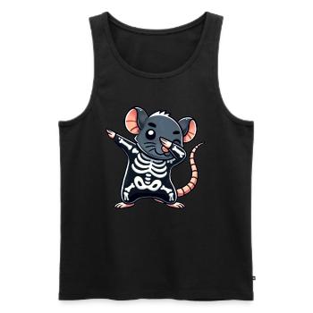 Rat Halloween Squelette Enfants Femmes Hommes Rat - Débardeur bio Premium Homme - noir - Devant - Michal (187cm)