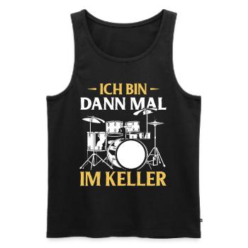 Drums Drums Drumstick Drummer Music Band Rock - Men's Premium Organic Tank Top - black - Front - Michal (187cm)