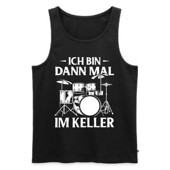 Tambours Tambours Baguette Batteur Musique Groupe Rock - Débardeur bio Premium Homme - noir - Devant - Michal (187cm)
