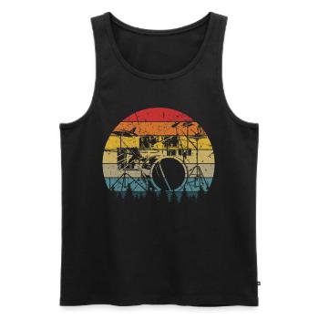 Drums Drums Drumstick Drummer Music Band Rock - Men's Premium Organic Tank Top - black - Front - Michal (187cm)