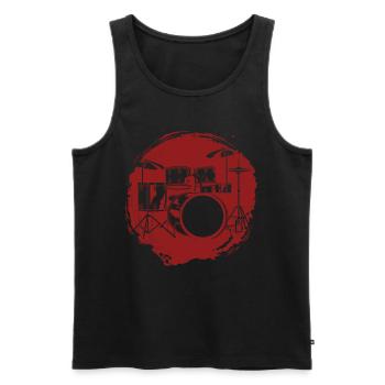 Drums Drums Drumstick Drummer Music Band Rock - Men's Premium Organic Tank Top - black - Front - Michal (187cm)