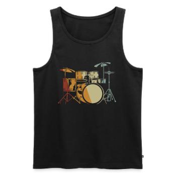 Drums Drums Drumstick Drummer Music Band Rock - Men's Premium Organic Tank Top - black - Front - Michal (187cm)