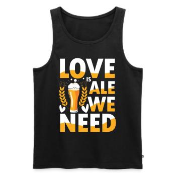 Love is ale we need - Männer Premium Bio Tank Top - Schwarz - Vorne - AI Model Male 178 light (178cm)