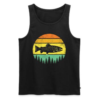 Fishing Fishing Angler Trout Fishing Fishing - Men's Premium Organic Tank Top - black - Front - Michal (187cm)