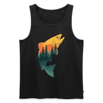 Fishing Fishing Angler Trout Fishing Fishing - Men's Premium Organic Tank Top - black - Front - Michal (187cm)