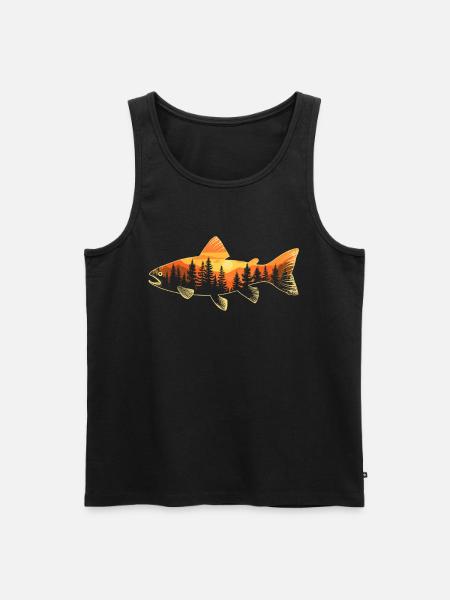 Angeln Fisch Angler Forelle Fischer Fischen - Ekologisk premium tanktopp herr - svart
