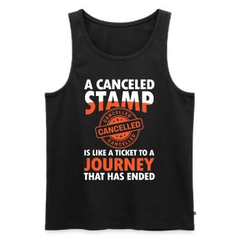 Lustige Briefmarken Briefmarkensammlung Humor - Männer Premium Bio Tank Top - Schwarz - Vorne - Michal (187cm)