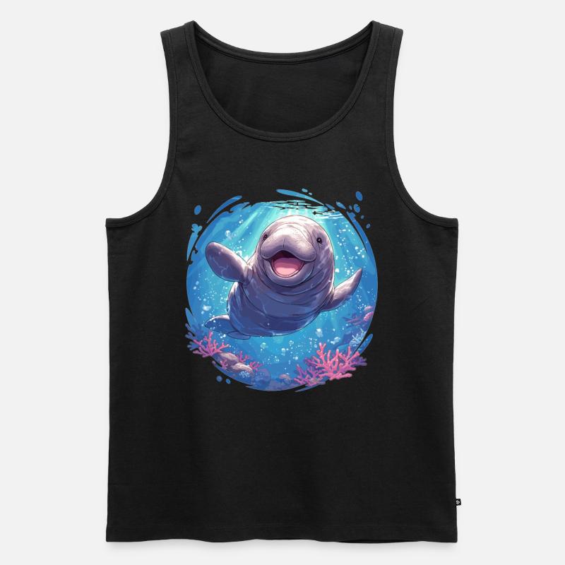 Seekuh Manatees Manatee - Männer Premium Bio Tank Top - Schwarz