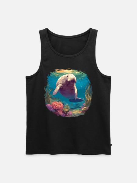 Seekuh Manatees Manatee - Men's Premium Organic Tank Top - black