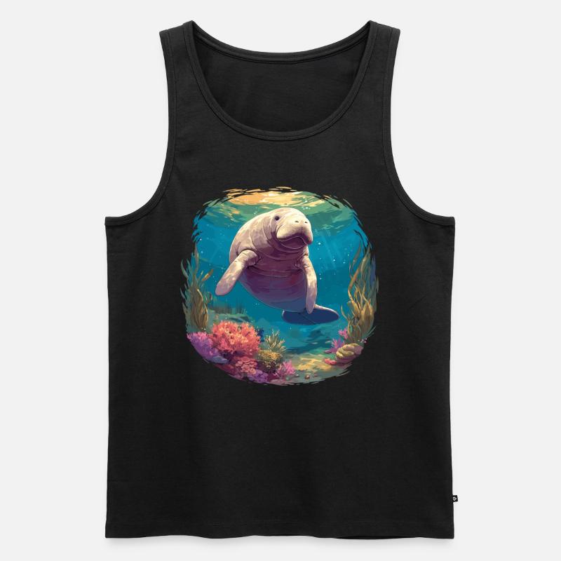Seekuh Manatees Manatee - Männer Premium Bio Tank Top - Schwarz