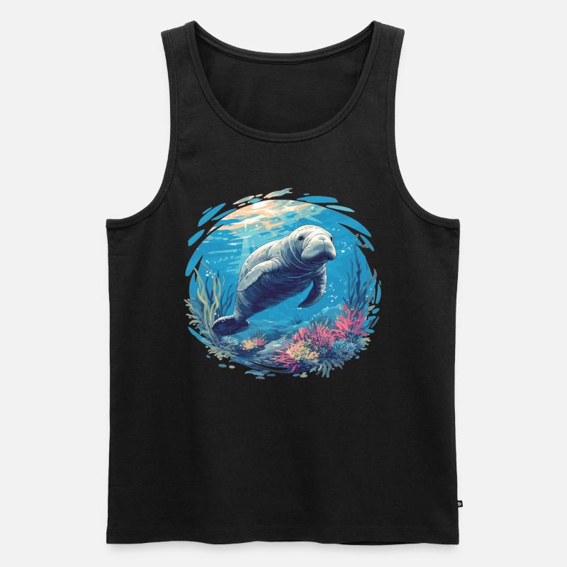 Seekuh Manatees Manatee - Männer Premium Bio Tank Top - Schwarz