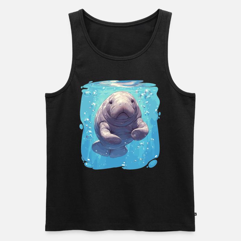 Seekuh Manatees Manatee - Männer Premium Bio Tank Top - Schwarz