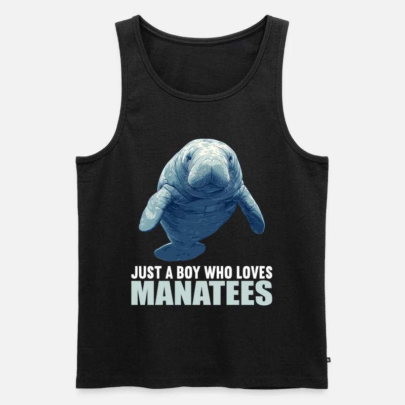 Seekuh Manatees Manatee - Männer Premium Bio Tank Top - Schwarz