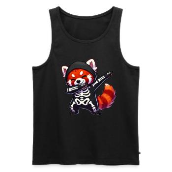 Red Panda Halloween Squelette Enfants Femmes - Débardeur bio Premium Homme - noir - Devant - Michal (187cm)