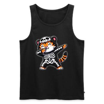 Halloween Skelett Niedlicher Tiger Männer Frauen - Männer Premium Bio Tank Top - Schwarz - Vorne - Michal (187cm)