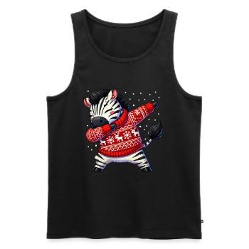 Zebra Lover Weihnachten Xmas Zebra Ugly Christmas - Men's Premium Organic Tank Top - black - Front - Michal (187cm)