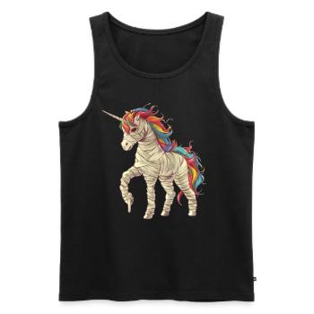 Licorne Momie Zombie Femmes Filles Enfants - Débardeur bio Premium Homme - noir - Devant - Michal (187cm)