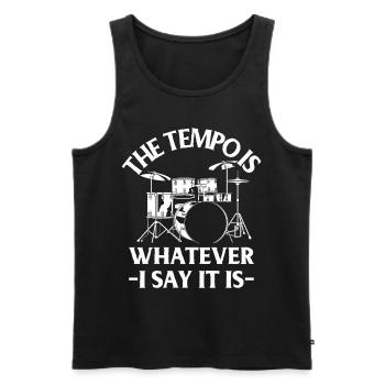 Tambours Tambours Baguette Batteur Musique Groupe Rock - Débardeur bio Premium Homme - noir - Devant - Michal (187cm)
