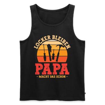 Papa macht das schon - Männer Premium Bio Tank Top - Schwarz - Vorne - AI Model Male 178 light (178cm)