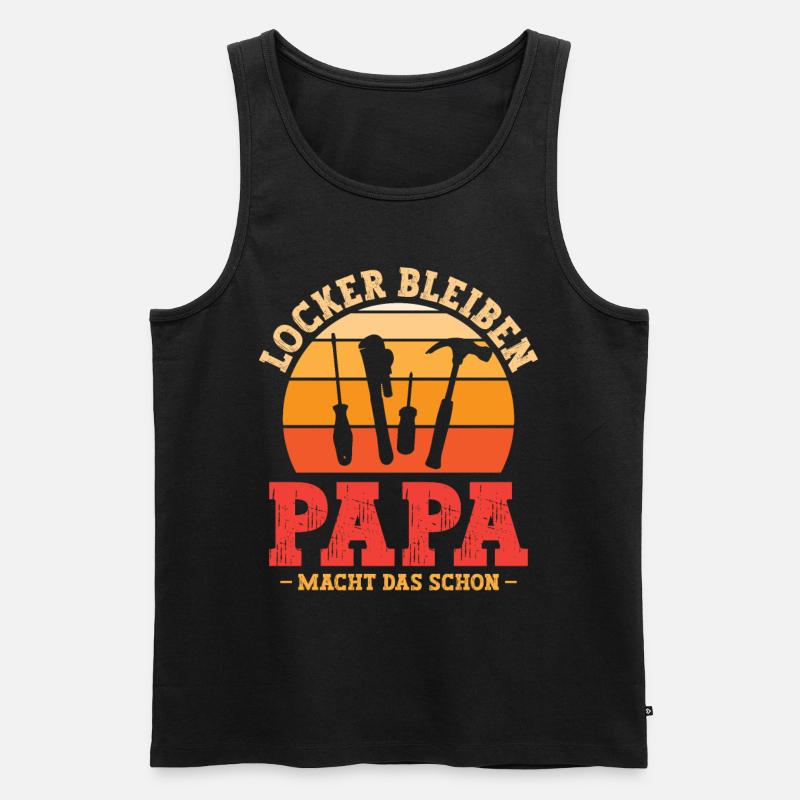 Papa macht das schon - Männer Premium Bio Tank Top - Schwarz