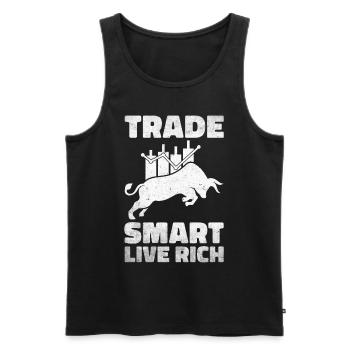 Day Trading Day Trader Bourse Bourse - Débardeur bio Premium Homme - noir - Devant - AI Model Male 178 light (178cm)