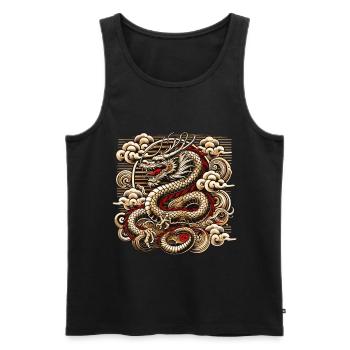 Kaiserliches Drachen Japan Retro 80s 90s Wolken - Männer Premium Bio Tank Top - Schwarz - Vorne - AI Model Male 178 light (178cm)