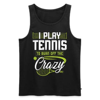 Funny Tennis Player Racket I Play - Men's Premium Organic Tank Top - black - Front - Michal (187cm)