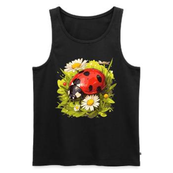 Ladybug Marienkäfer - Men's Premium Organic Tank Top - black - Front - AI Model Male 178 light (178cm)