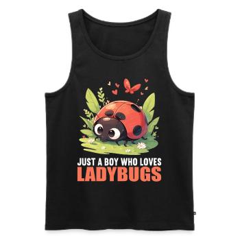 Ladybug Marienkäfer - Men's Premium Organic Tank Top - black - Front - AI Model Male 178 light (178cm)