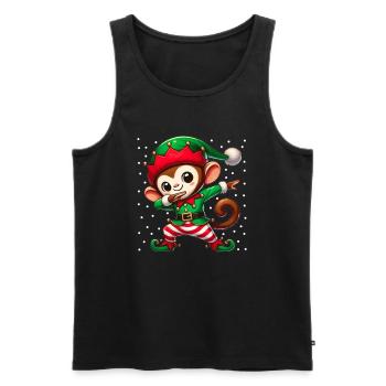 Weihnachten Affe Elf Lustig Affe Liebhaber Ape - Männer Premium Bio Tank Top - Schwarz - Vorne - AI Model Male 178 light (178cm)
