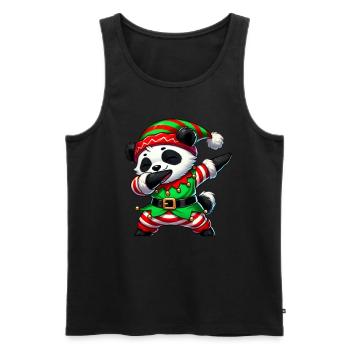 Christmas Panda Elf Funny Panda Lover - Men's Premium Organic Tank Top - black - Front - Michal (187cm)