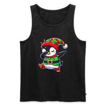 Pingouin de Noël Elfe Drôle Amoureux des Pingouins - Débardeur bio Premium Homme - noir - Devant - Michal (187cm)