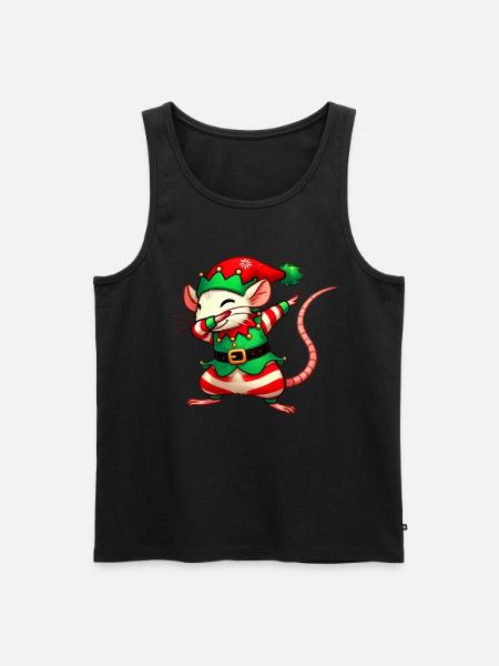 Christmas Rat Elf Funny Rats - Men's Premium Organic Tank Top - black