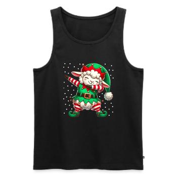 Christmas Sheep Elf Funny Sheep Lover - Men's Premium Organic Tank Top - black - Front - AI Model Male 178 light (178cm)